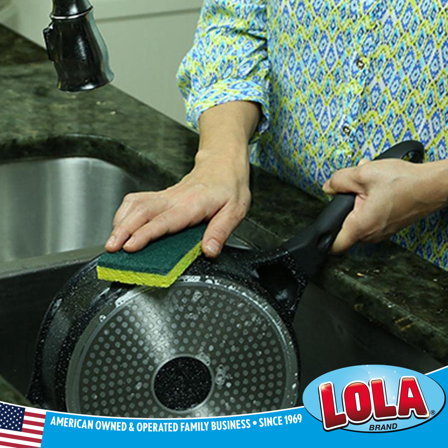 Cellulose Sponge & Scourer 6 Pk – Heavy Duty Dual Purpose Super Absorbent LOLA