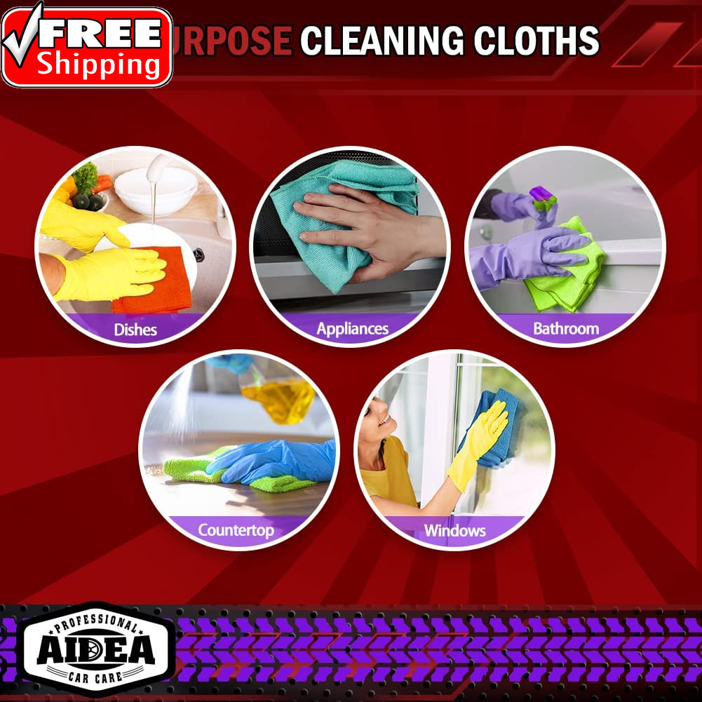 Microfiber Cleaning Cloth, 50PK, Microfiber Towels for Cars, Premium Wash Cloths