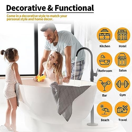 Microfiber Hand Towels 24 Pack Grey 25×15 Inch Quick Dry Lint Free Soft