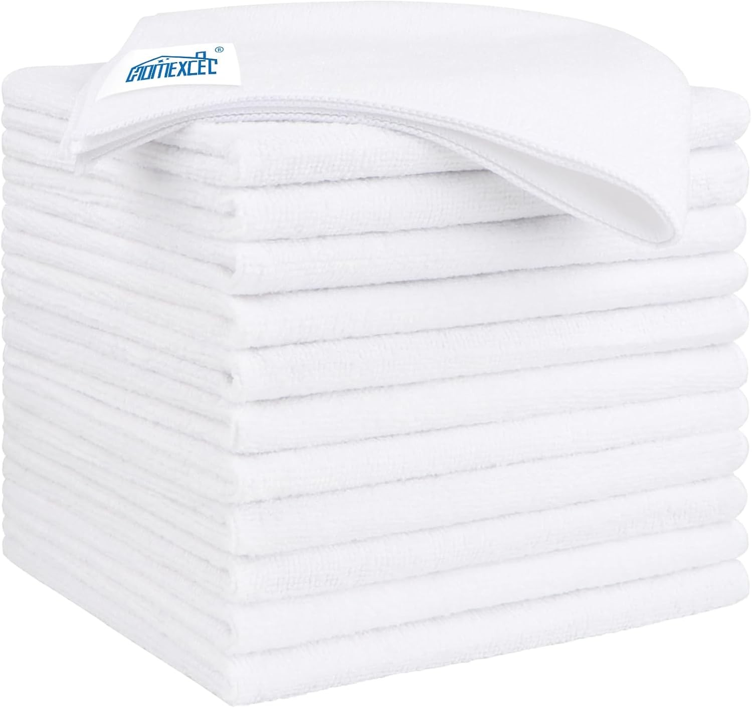 White Microfiber Cleaning Cloth 12 Pack, 12.5 x 12.5 inch Microfiber Towels for