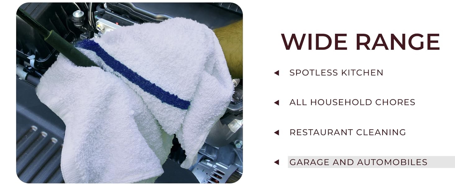 Terry Bar Mop Towels (Value Pack of 60) Size 16″x19″ – Absorbent and Durable,