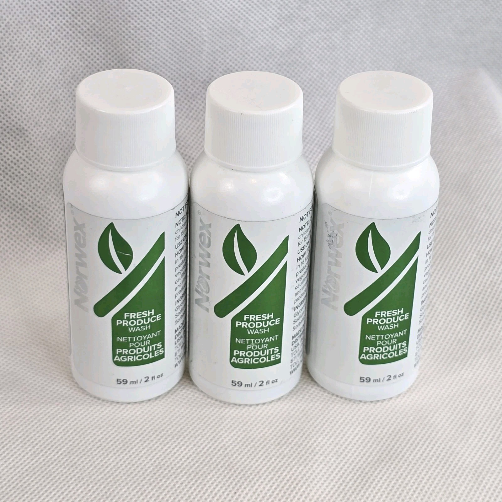 Lot of 3 Norwex Fruit and Veggie 2 oz With Sprayer Produce Wash Vegetable