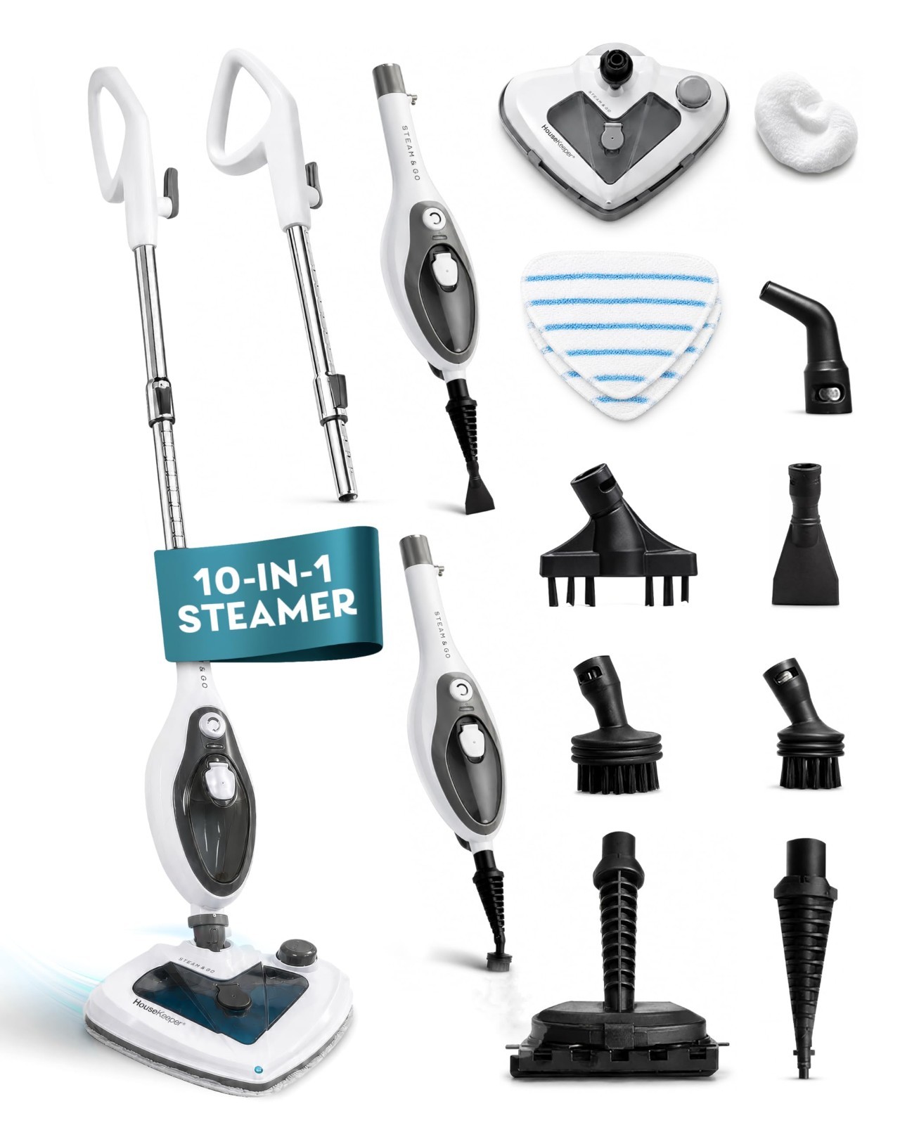 10-in-1 Multi-Surface Steam Mop – Powerful Deep Clean & Sanitizer with Heat