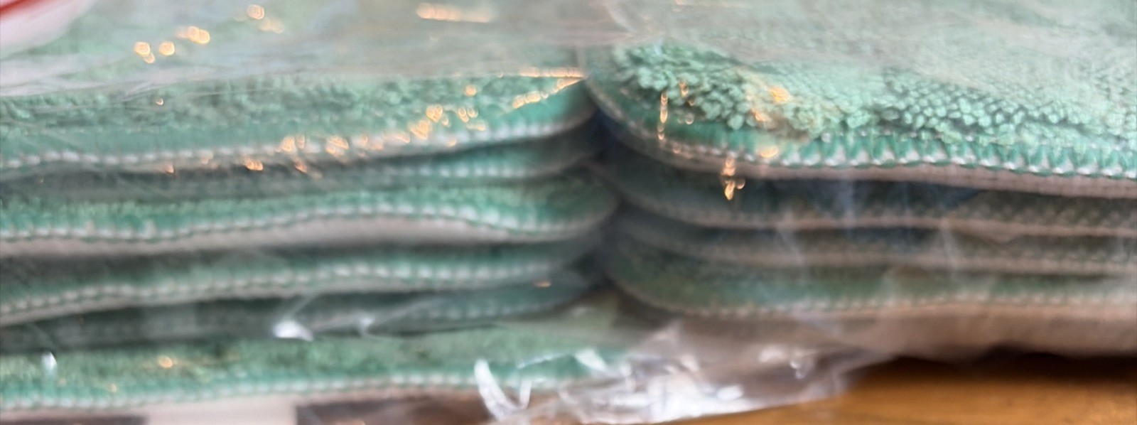 12 Pack of Microfiber Reusable Wet Mop Pads – Green – 18 inch X 5”inch Mop Pads