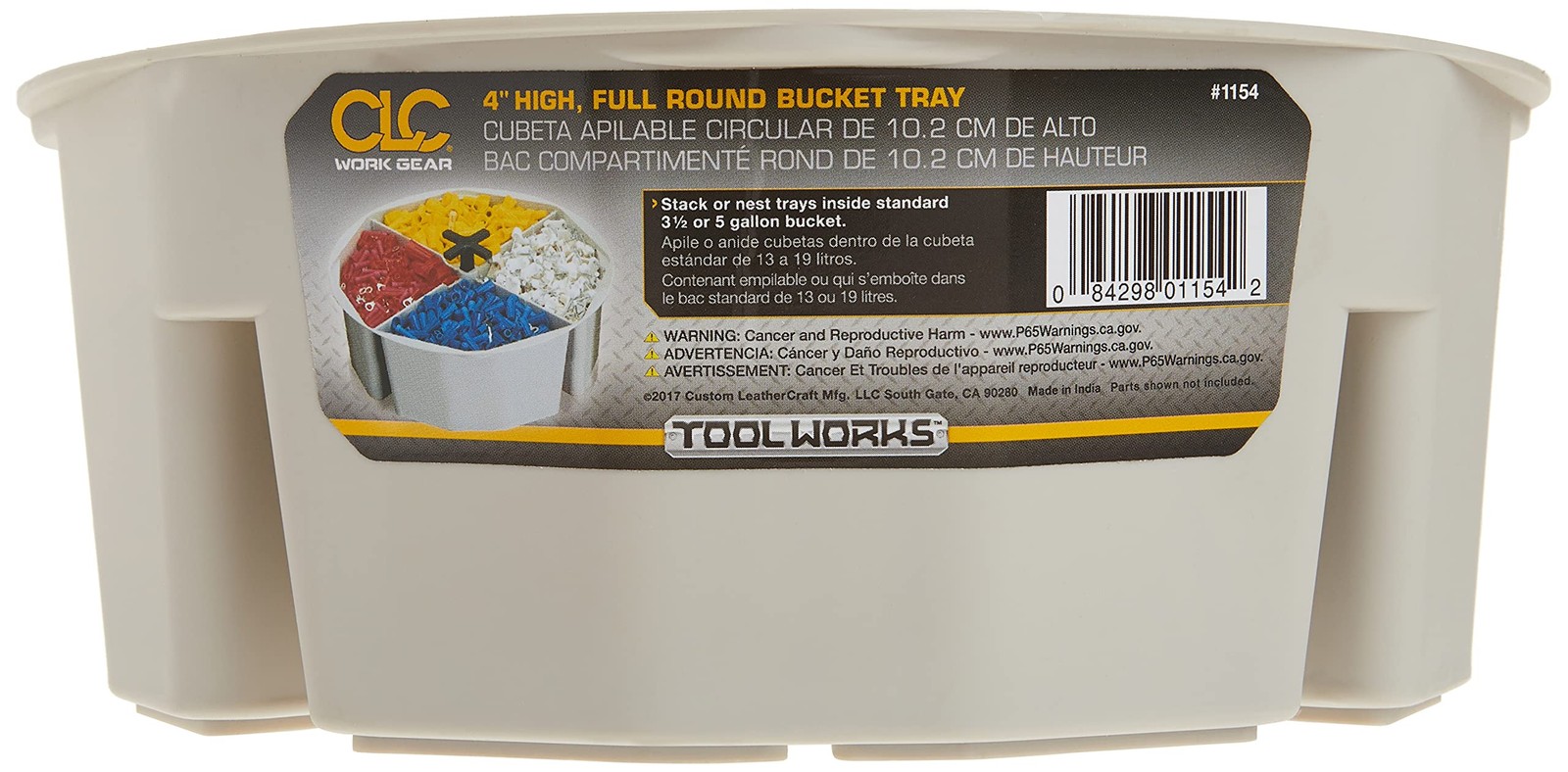 Custom Leathercraft1154 4-Inch High, Full-Round Bucket No Size, Cream White