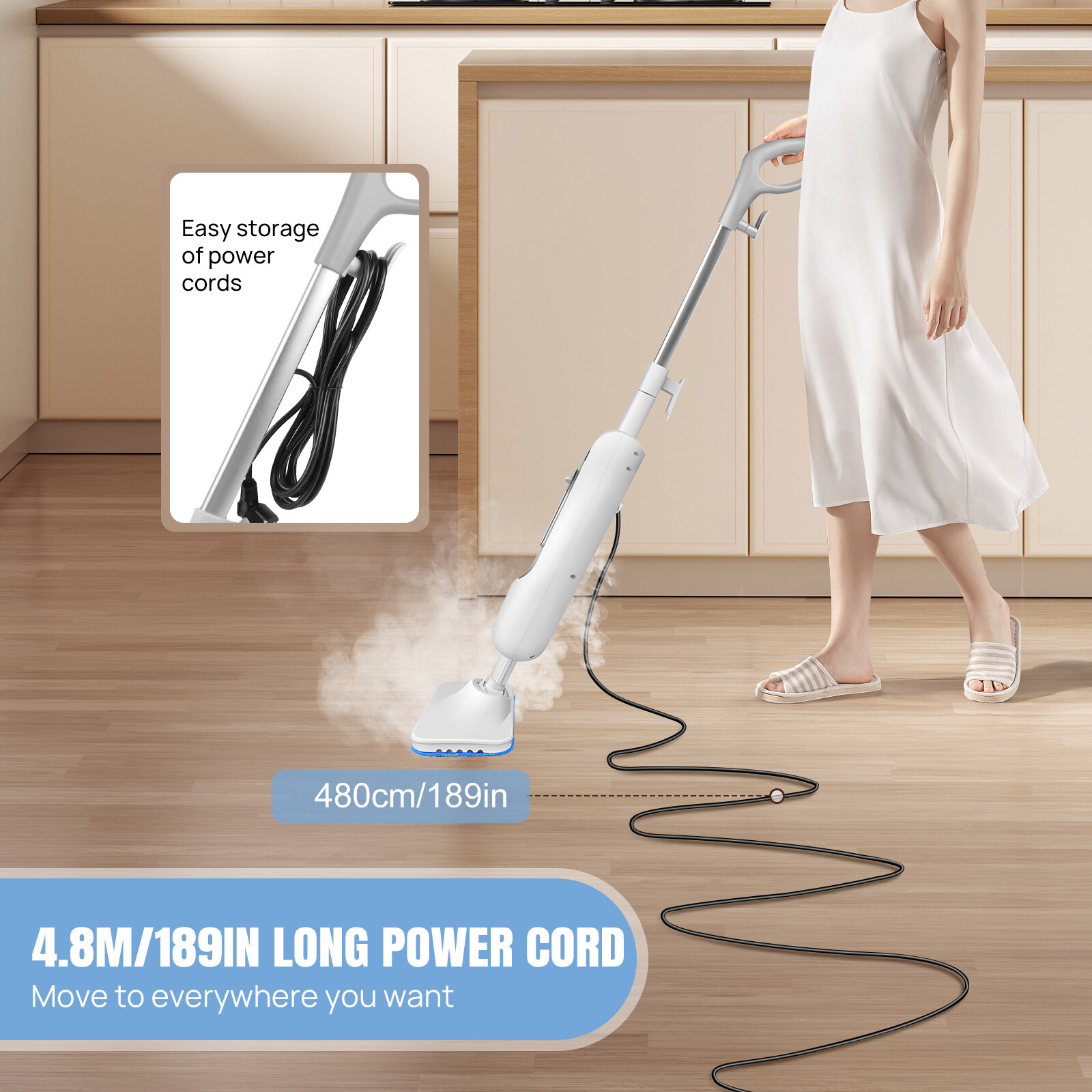 Electric Steam Mop Hand Held 10 in 1 Cleaner Steamer Floor Carpet Washer Window