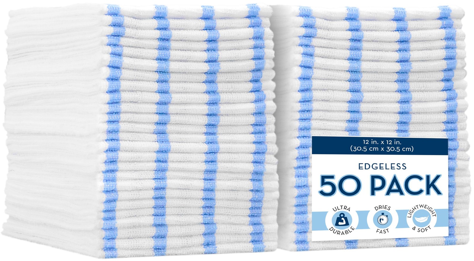 VIKING Bulk Edgeless Microfiber Cleaning Cloths, White and 50 Pack,