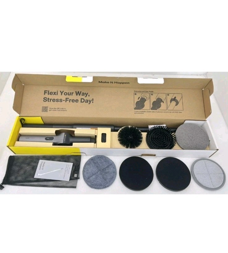 HOTO Flexi Cordless Spin Scrubber with Telescoping Handle & Multi-Surface Brush