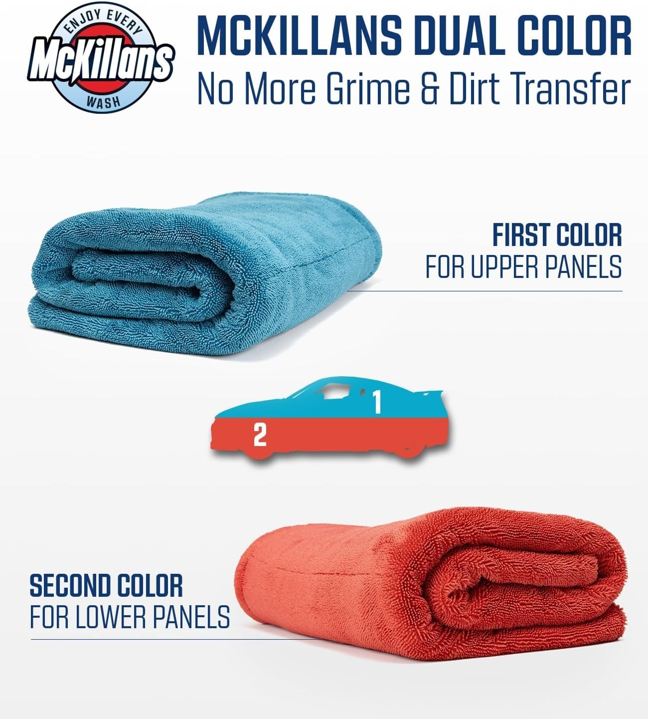Toalla de secado para coche bicolor extragrande XL Sin bordes suave y absorbente