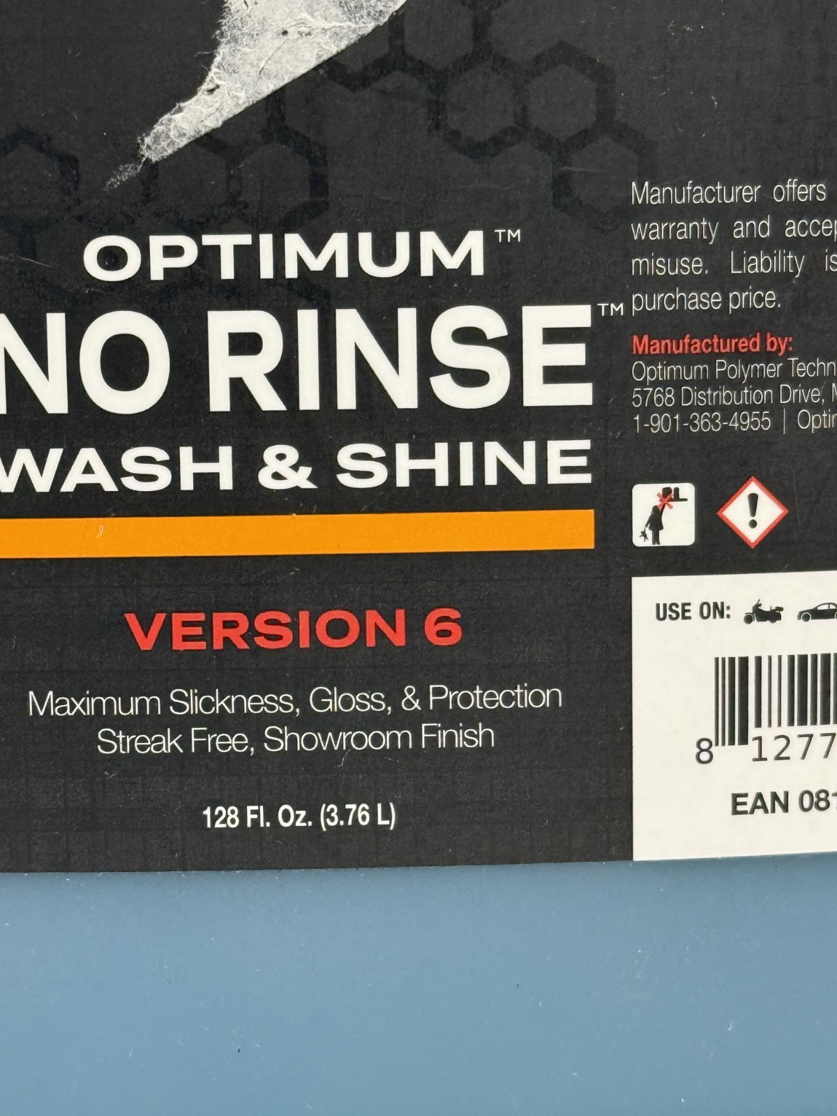 Optimum No Rinse Wash and Shine Version 5 – 128 Fl Oz (Pack of 1), Light Blue