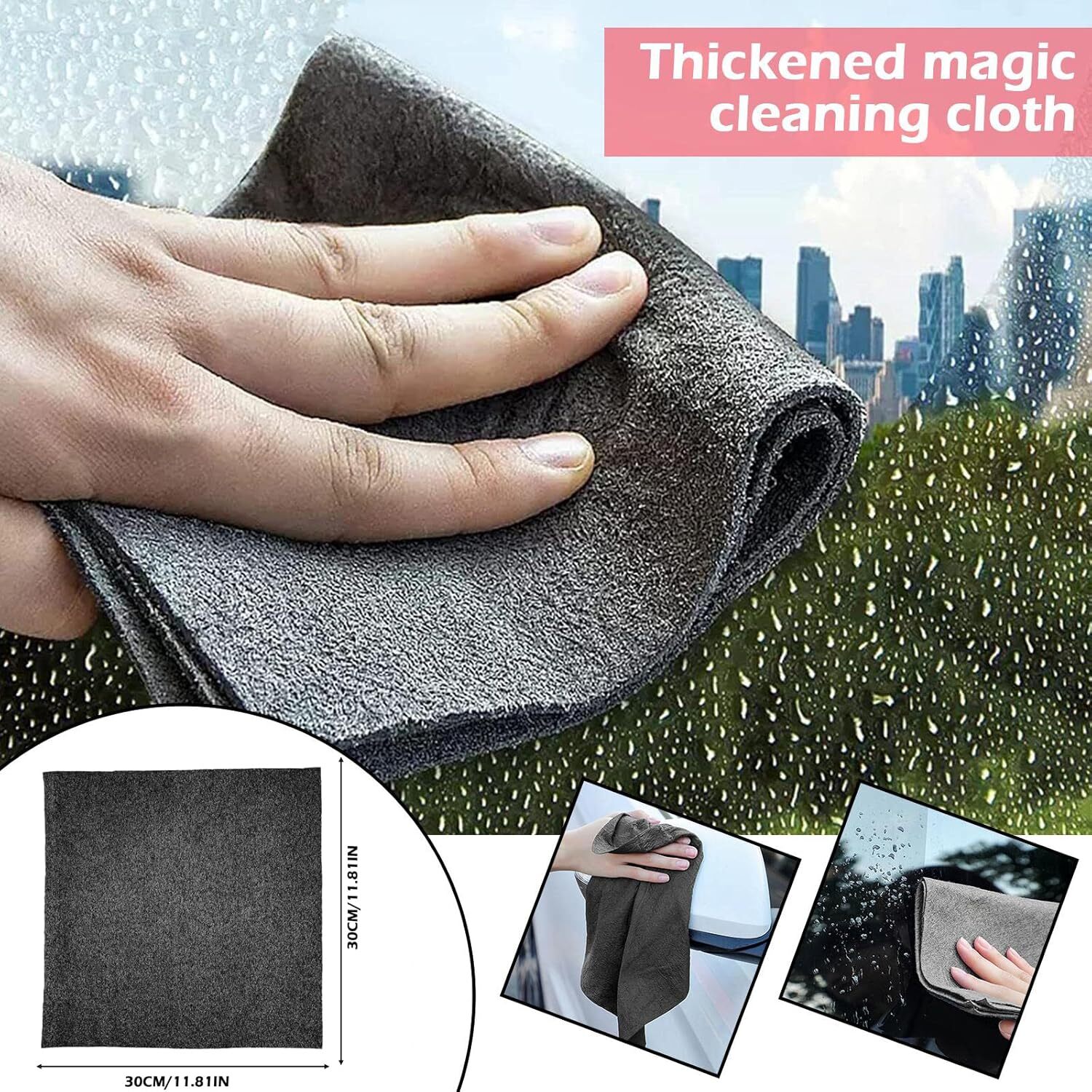 10X Thickened Magic Cleaning Cloth Streak Free Microfiber Cleaning Rag Reusable.