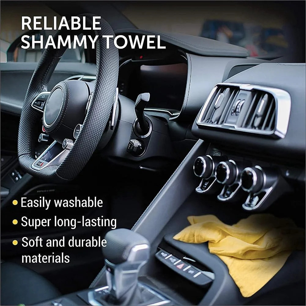 26″ x 17″ Premium Chamois Towel for Car, Dry Cloth for Dust Removal, Chamois Clo