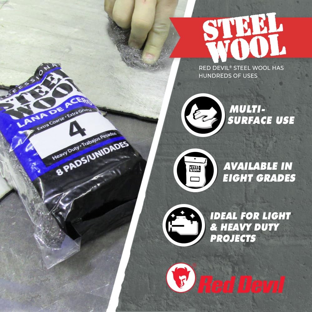 8 Pack Steel Wool Pads For Polishing Metal Cleaning Home Improvement Projects