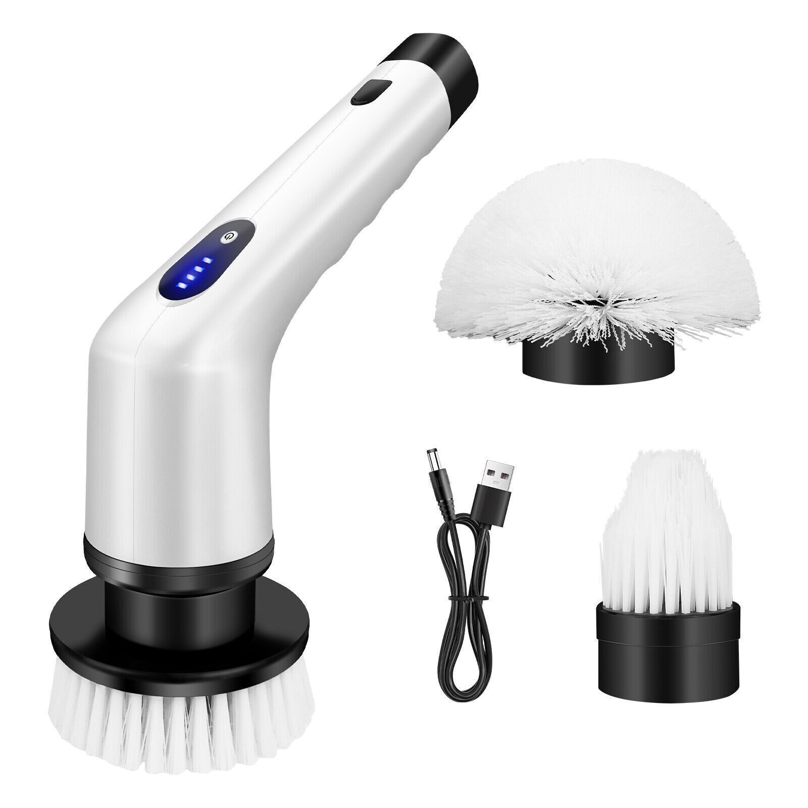 3 Heads Electric Spin Scrubber Cordless Bathtub Power Scrubber Cleaning Brush