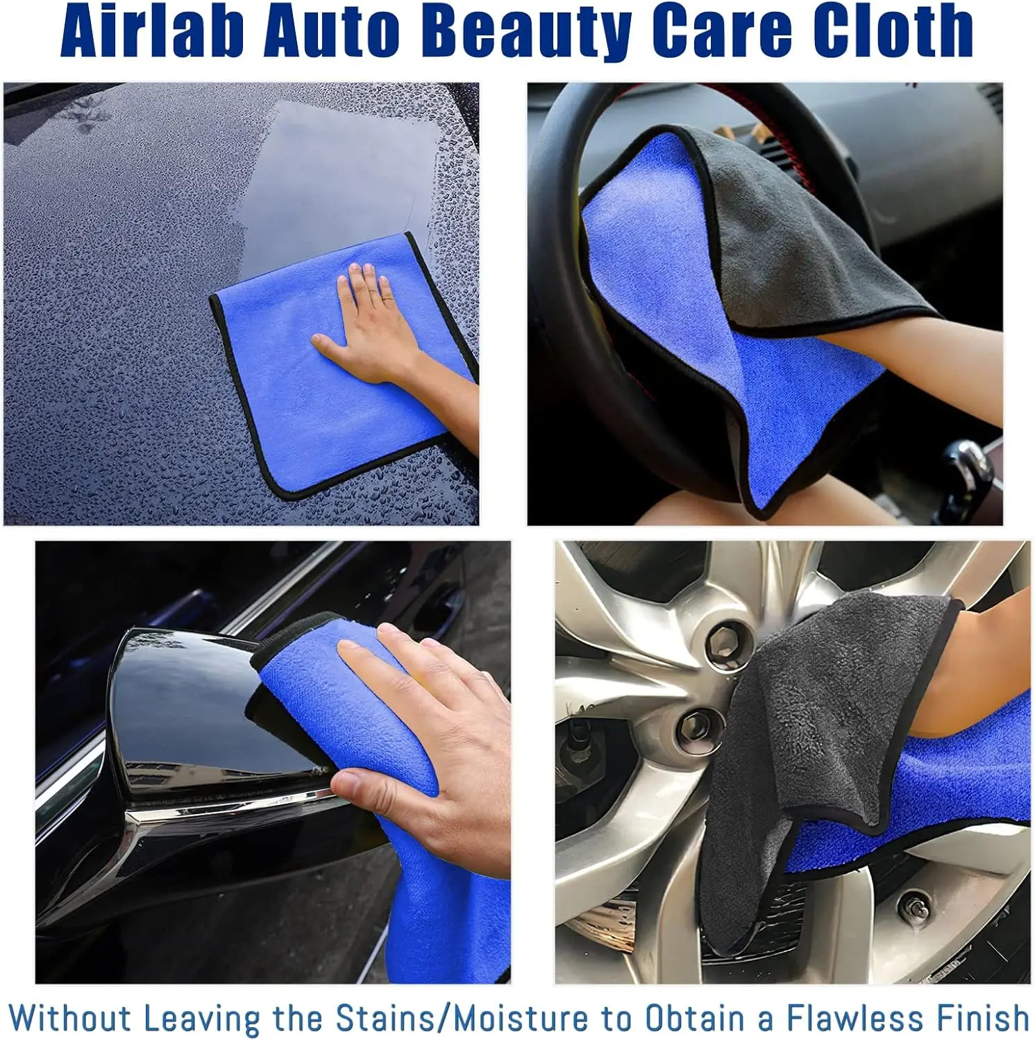 Microfiber Car Wash Towel 500GSM Soft Quick Dry Cleaning Cloth US