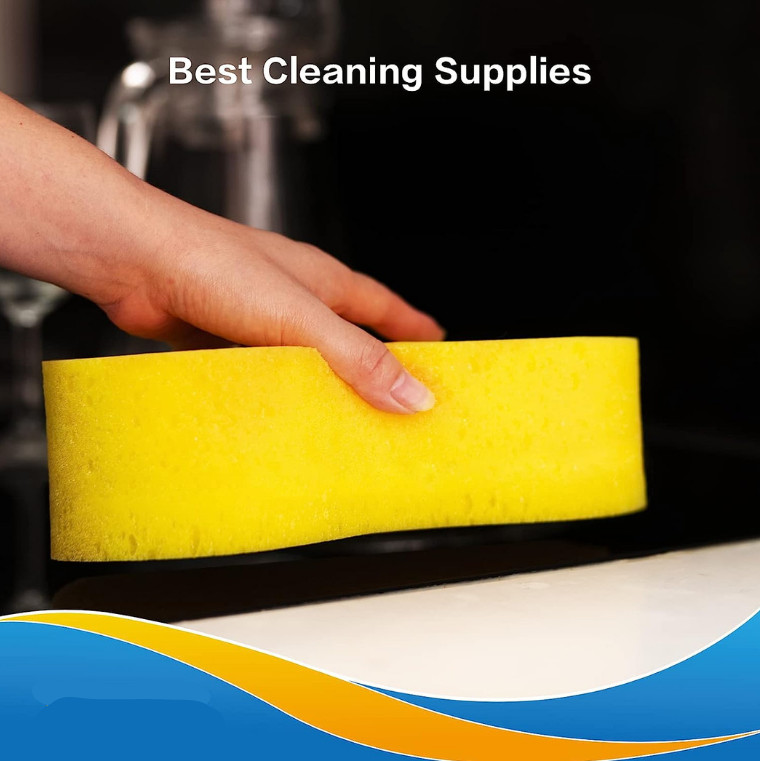Giant Bone Sponge, Yellow Cleaning Sponge Kitchen Cleaning Sponges Easy Grip