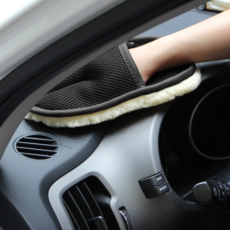 1 Pc Car Cleaning Gloves Wool Brush Soft Hand Glove Multi-Use Car Cleaning Pad