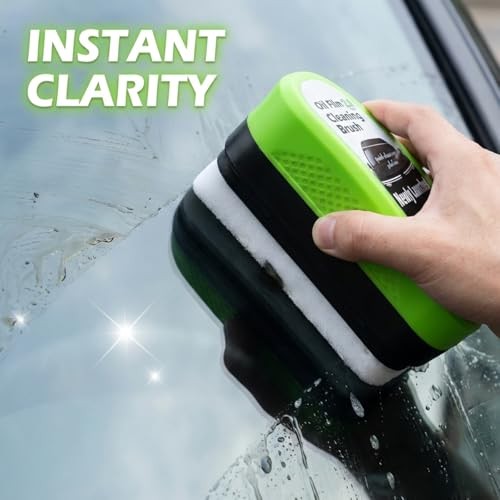 2-Pack Automotive Oil Film Cleaning Brush, Car Clear Vision Glass