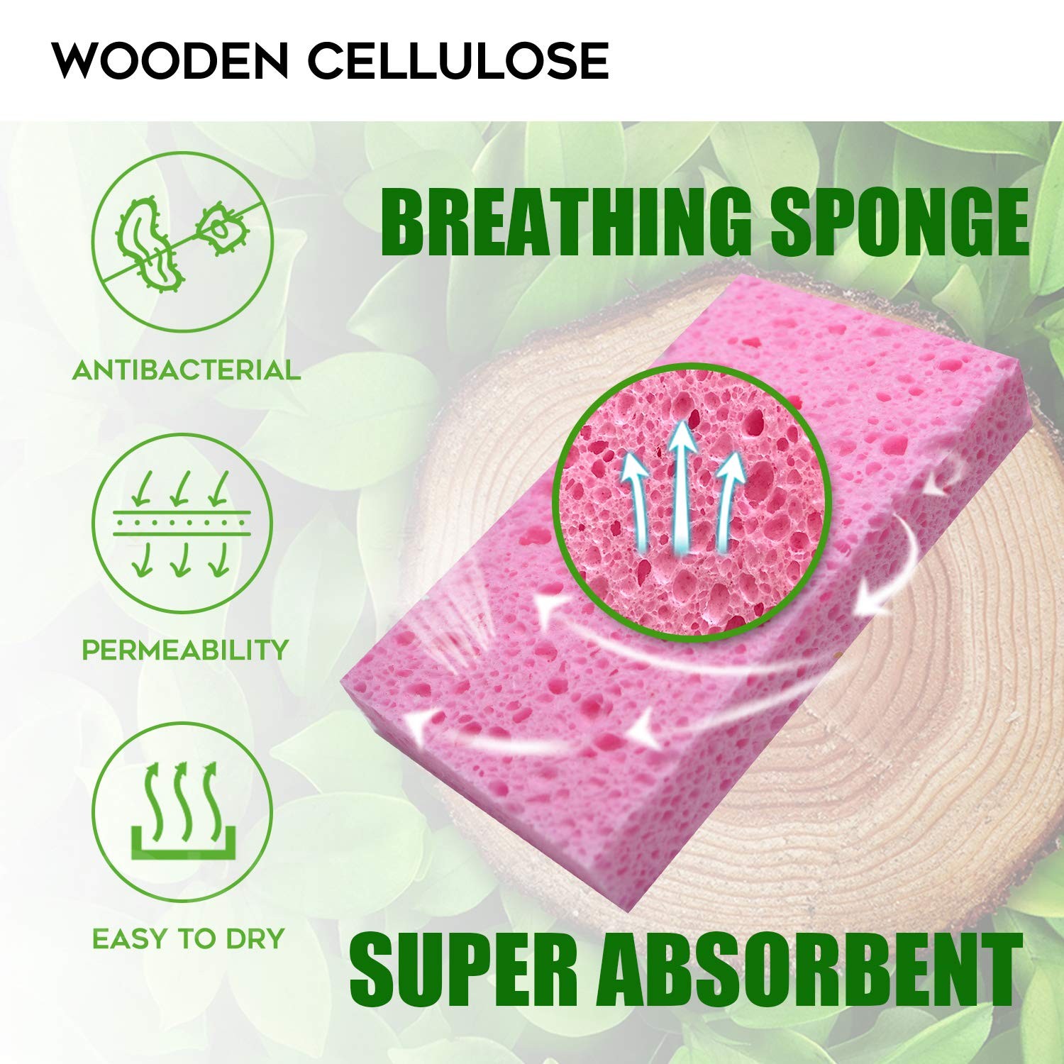 Eco Sponge,16Pack Natural,Kitchen Cleaning Sponge, Multicolor