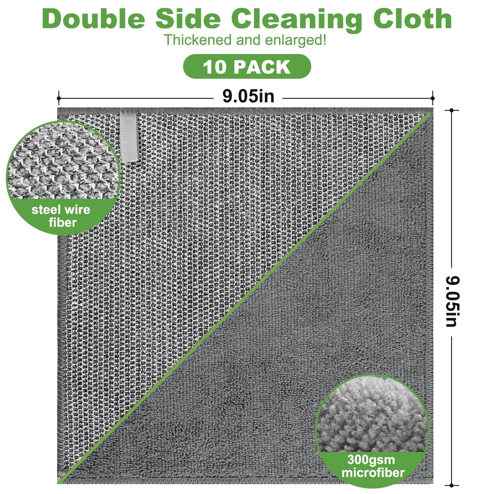 Non Scratch Wire Dishcloth,Multipurpose Wire Dishwashing Rag,10PCS