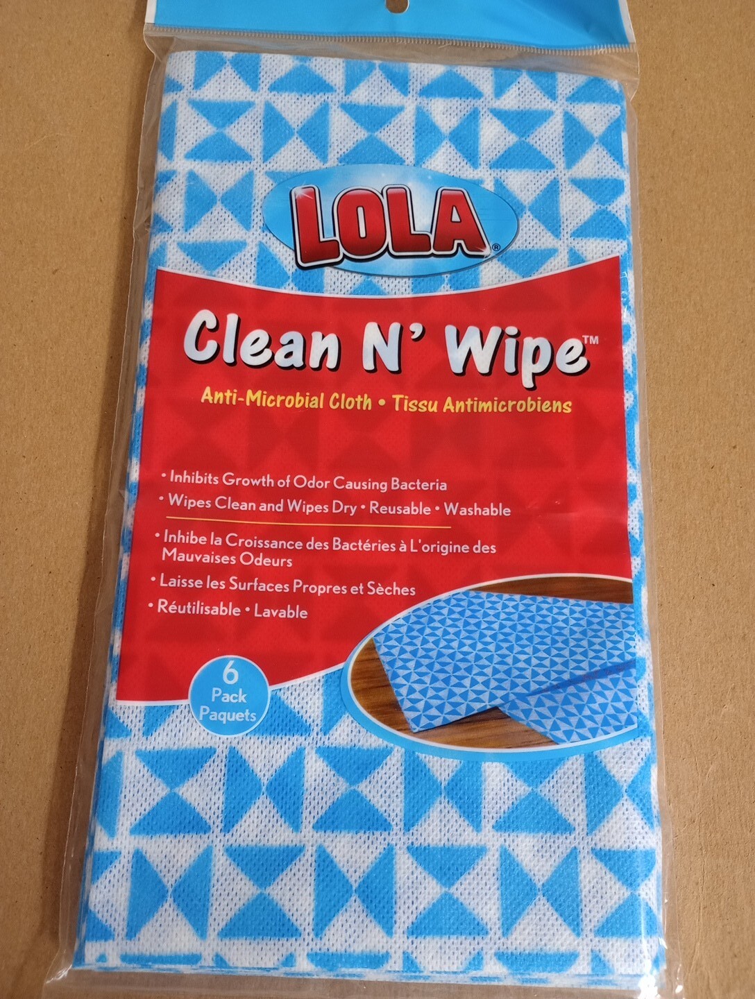 Lola Products Clean N’ Wipe Cloth – Comparable To Handi Wipes – 6 Pack