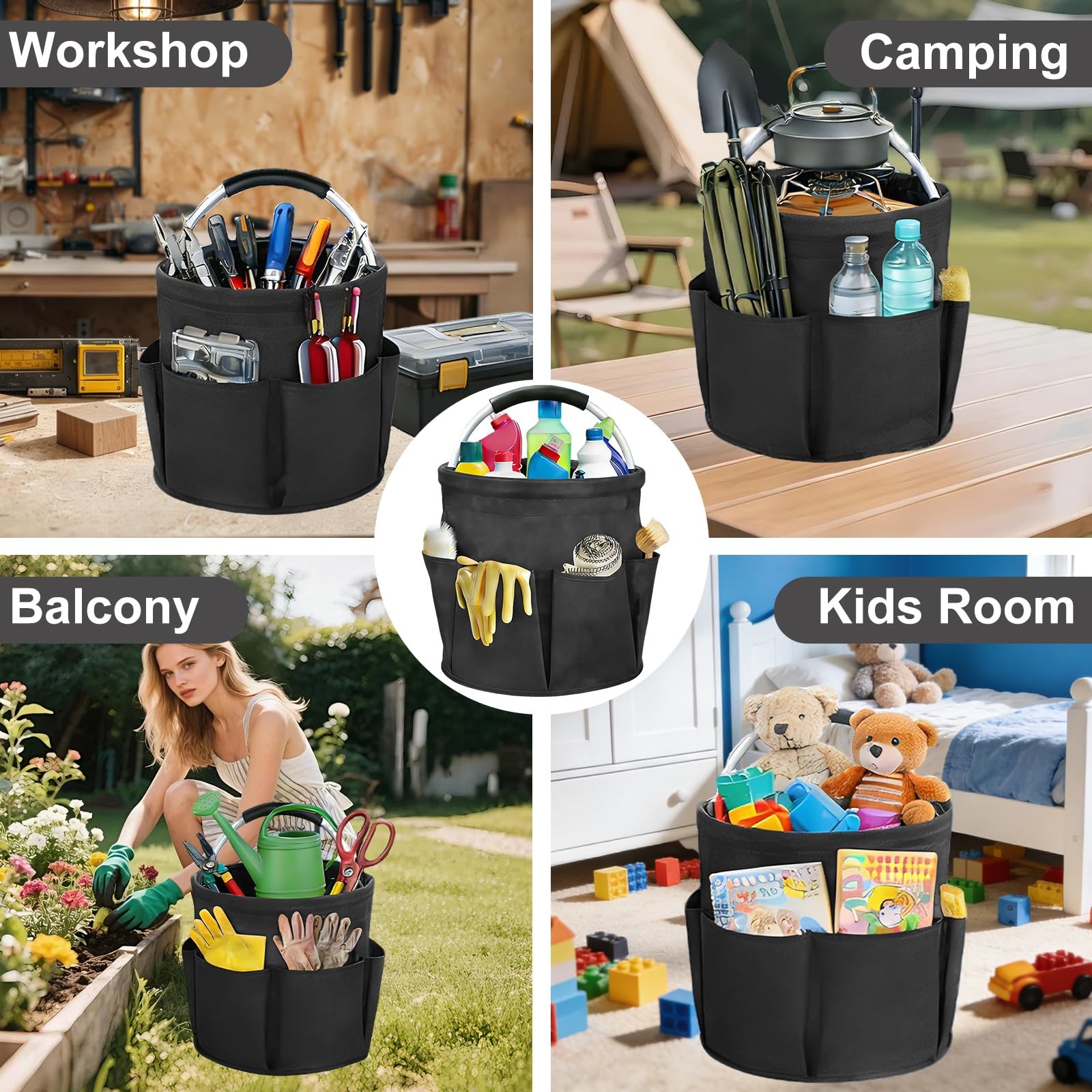 Cleaning Caddy for Cleaning Supplies, 17L Cleaning Supply Caddy with Handle F…