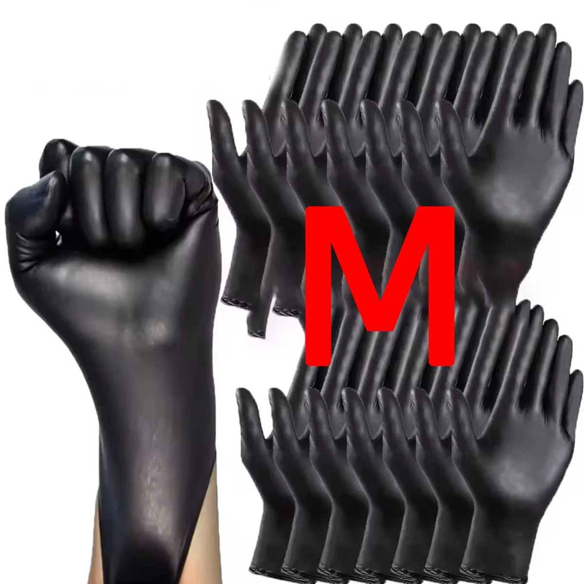 Nitrile Gloves Black Cleaning Household Kitchen Bathroom Dishwashing 100PCS