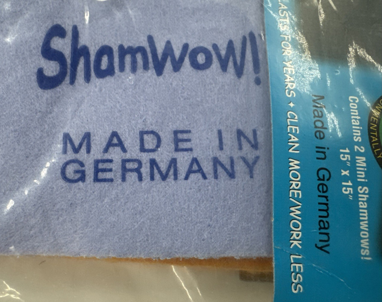Shamwow Towels 15 inch 2 pack Super Absorbent Germany 2008 Seen TV NEW NOS