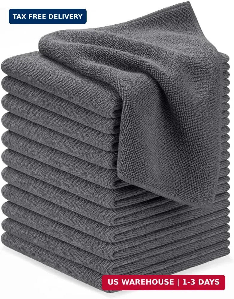 Avalon Towels Microfiber Cleaning Cloths (Value Pack of 12) – Size 12 x 12 Inche