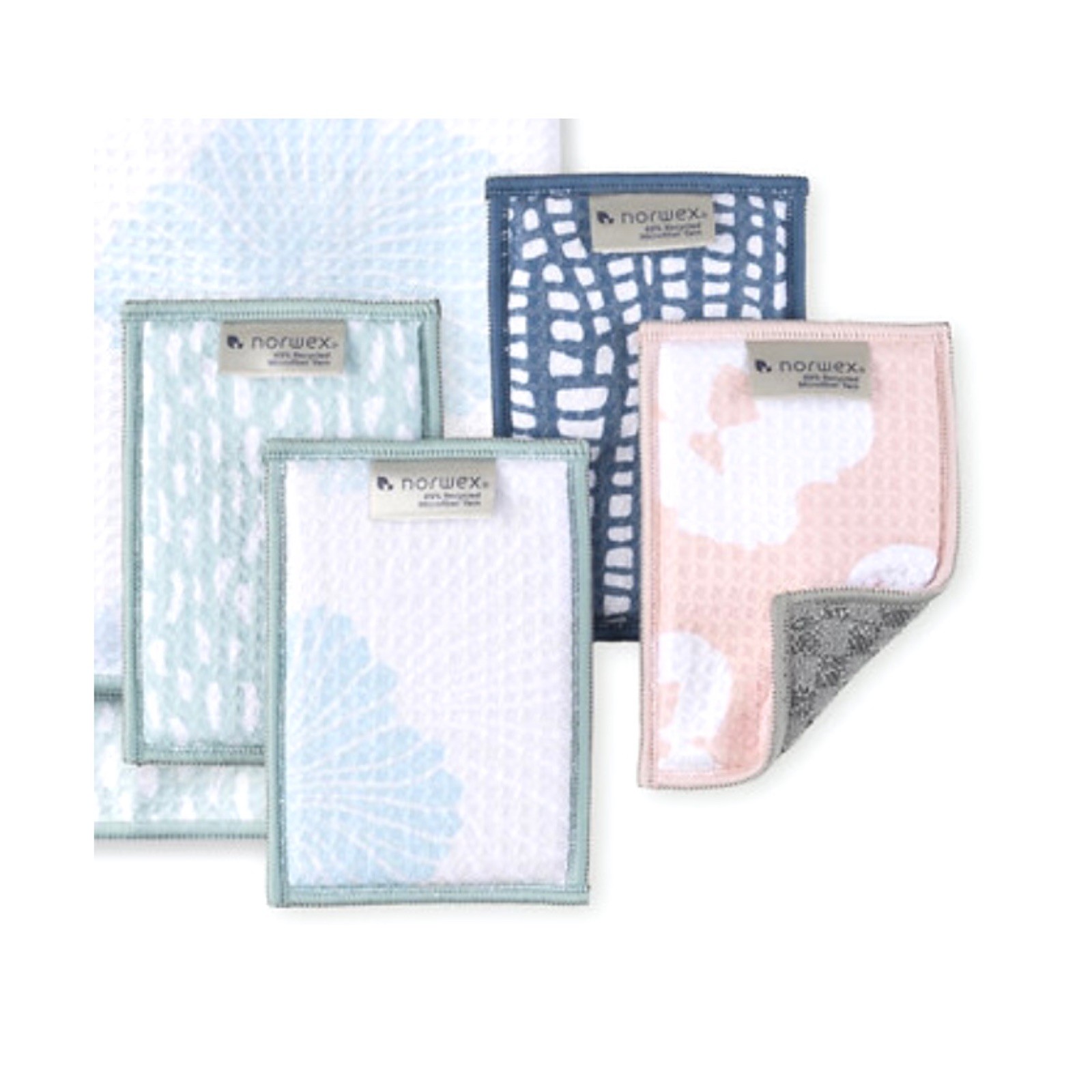 NEW Norwex EnviroSponges Dual-Sided Waffle Weave Sponges Pink Blue Teal 4 Pack