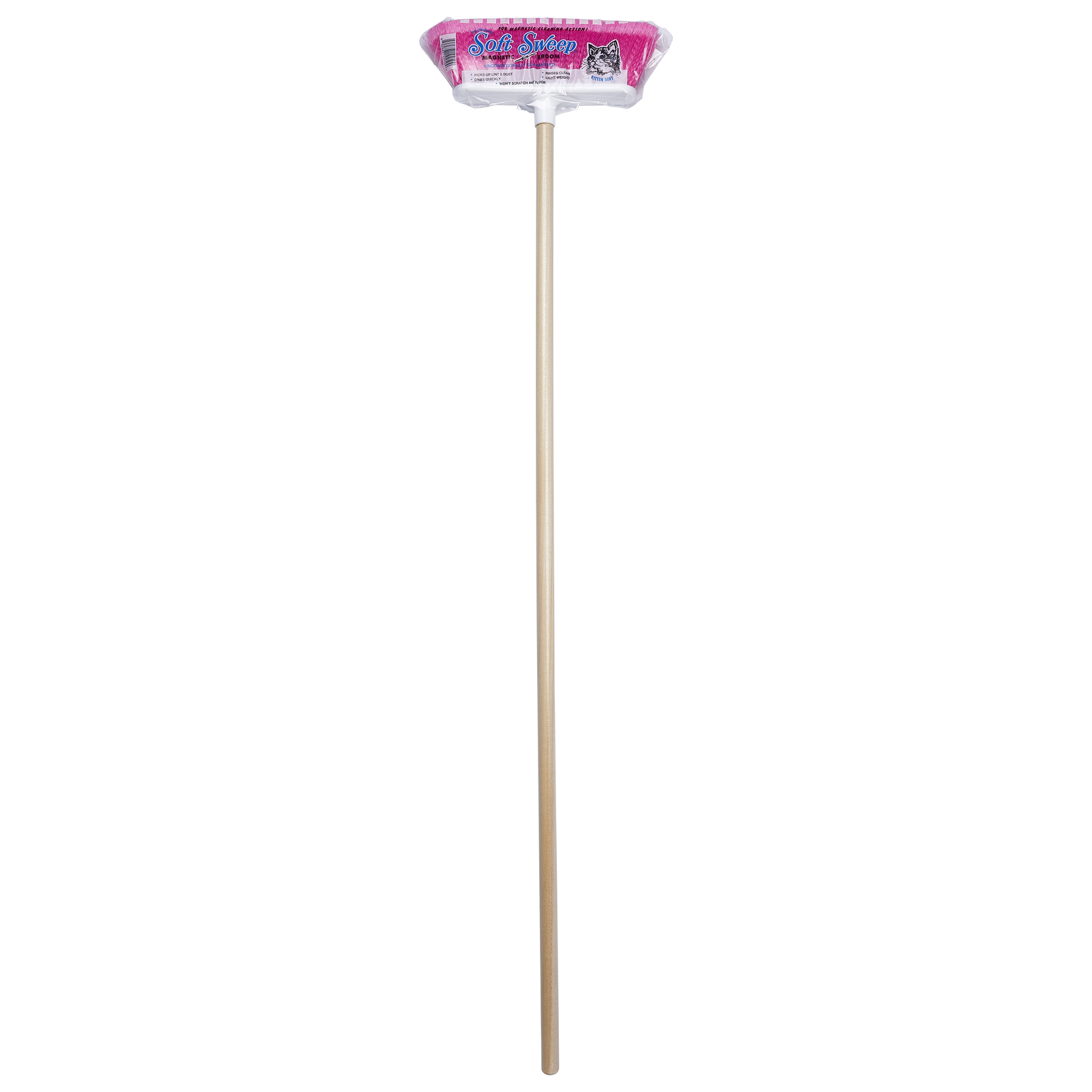 The Original Soft Sweep Magnetic Action Broom Assorted Colors with Natural