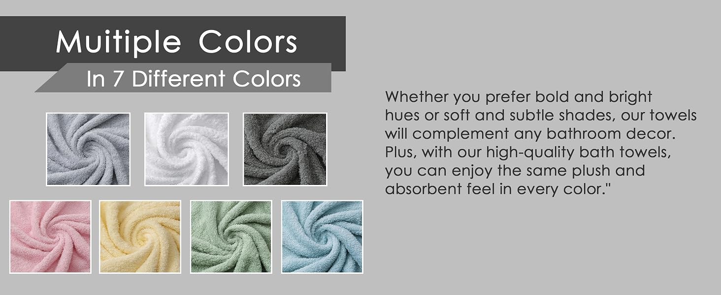 Bath Towels, 27x54inch – Natural, Ultra Absorbent Towels for Bathroom, Travel,