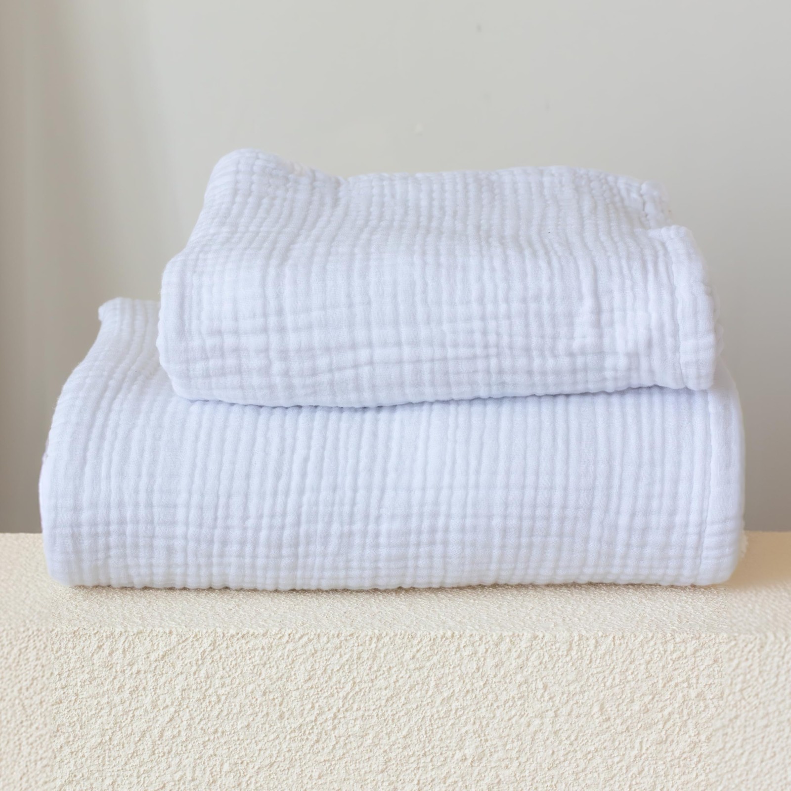 Ultra Soft Muslin Towel Adult Set, 100% Turkish Cotton 4-Layer 2 Pieces Luxury M