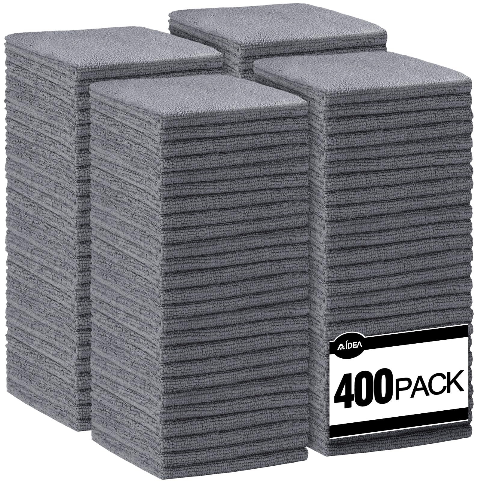 400PK Microfiber Cleaning Cloths – Soft Absorbent Rags for Cars, Kitchen & Home
