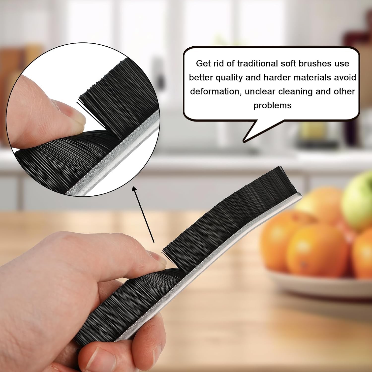 6PCS Crevice Cleaning Brush,Gap Cleaning Brush, Slim Flat Curved Brush for