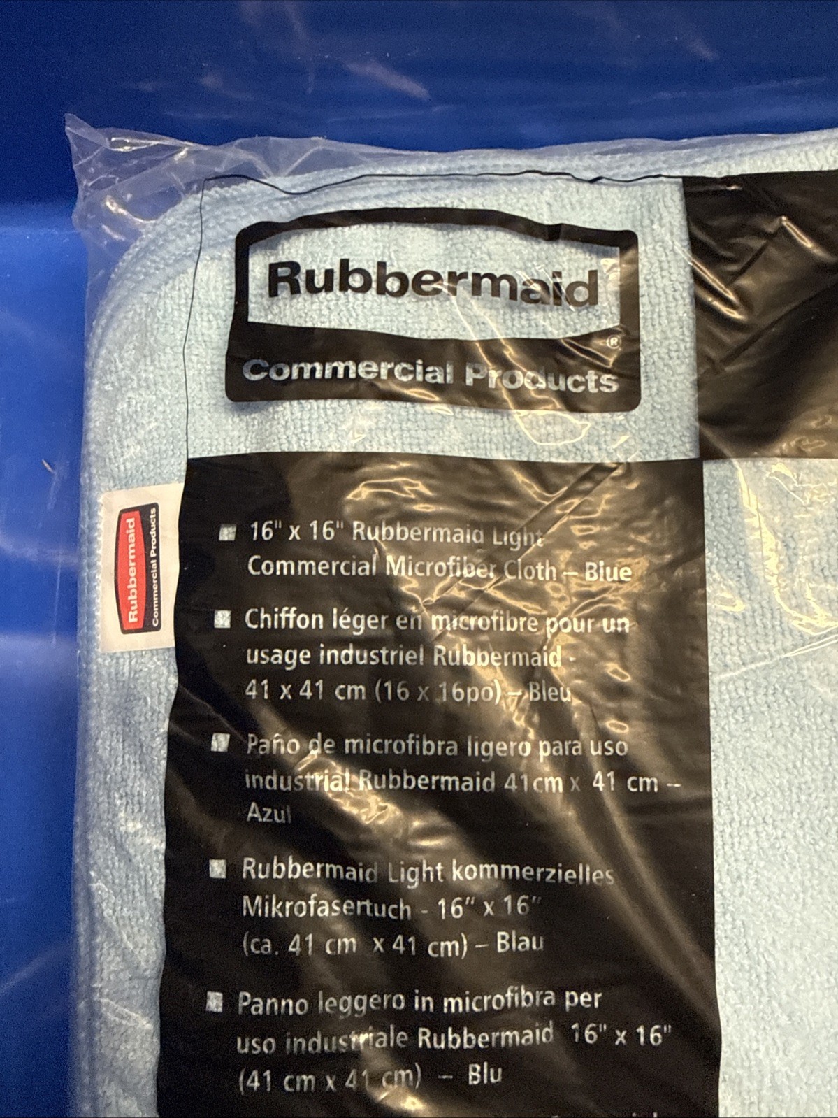 Rubbermaid Commercial 1820583 Microfiber Cloth Wipe 16″ X 16″, Blue, 24Pk