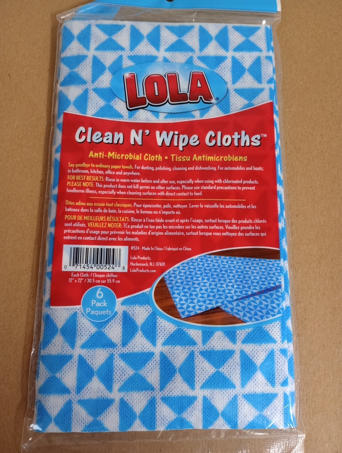 Lola Products Clean N’ Wipe Cloth – Comparable To Handi Wipes – 6 Pack