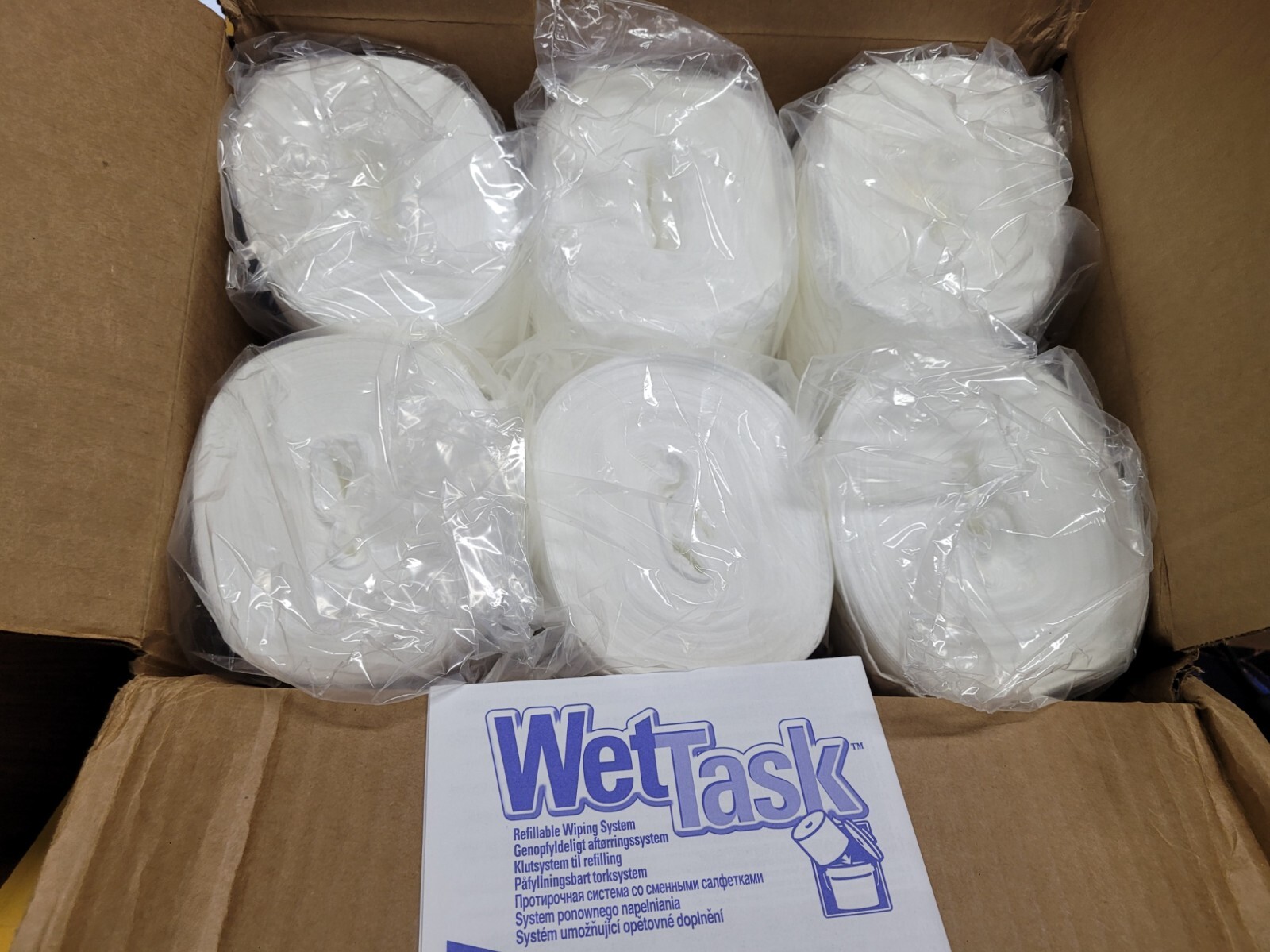 Case of 6 Rolls-Kimtech WetTask Polypropylene Wipers REFILLS, White, 6471