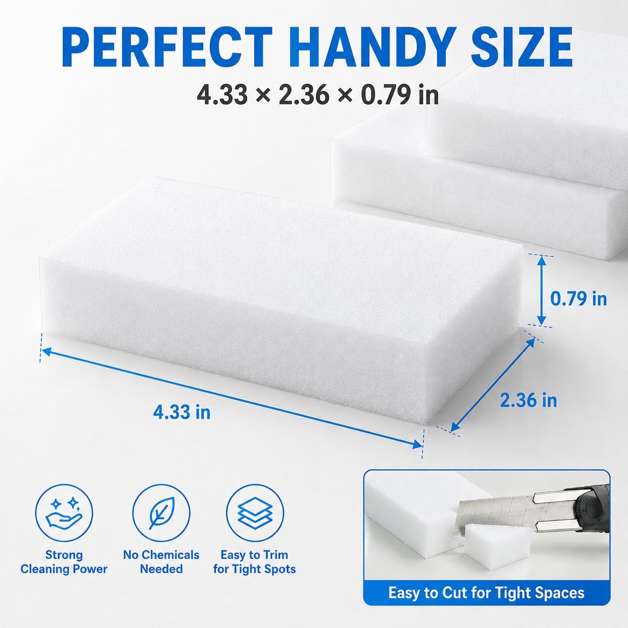 Melamine Foam Eraser Sponges 100 Pack Magic Cleaning Pads 4.5×2.5x1in Kitchen Ba