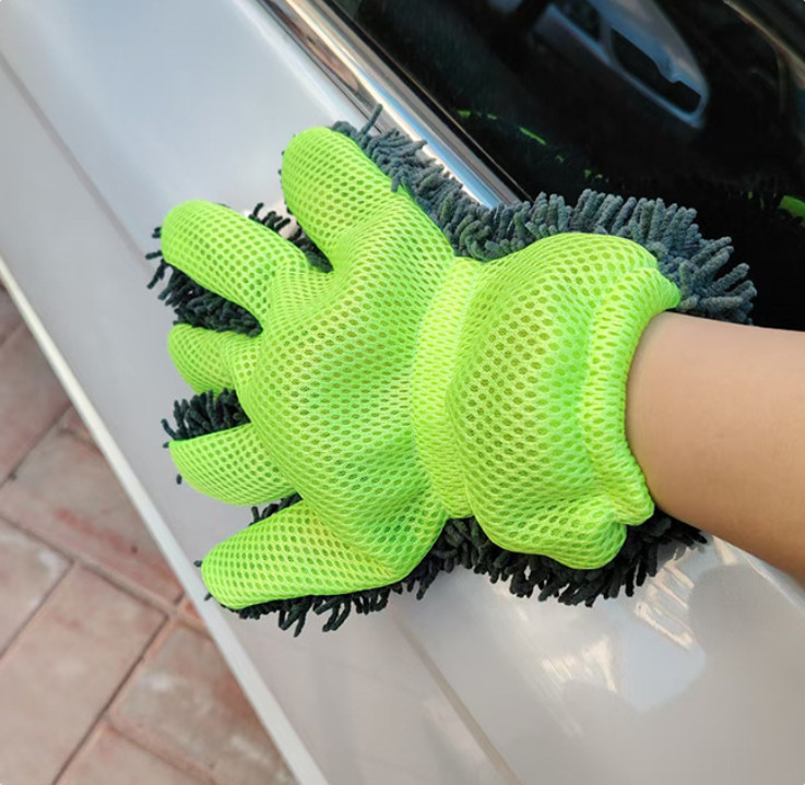 Soft Plush Wash Glove for Cars & Motorcycles & Bikes 1PCS Ambidextrous