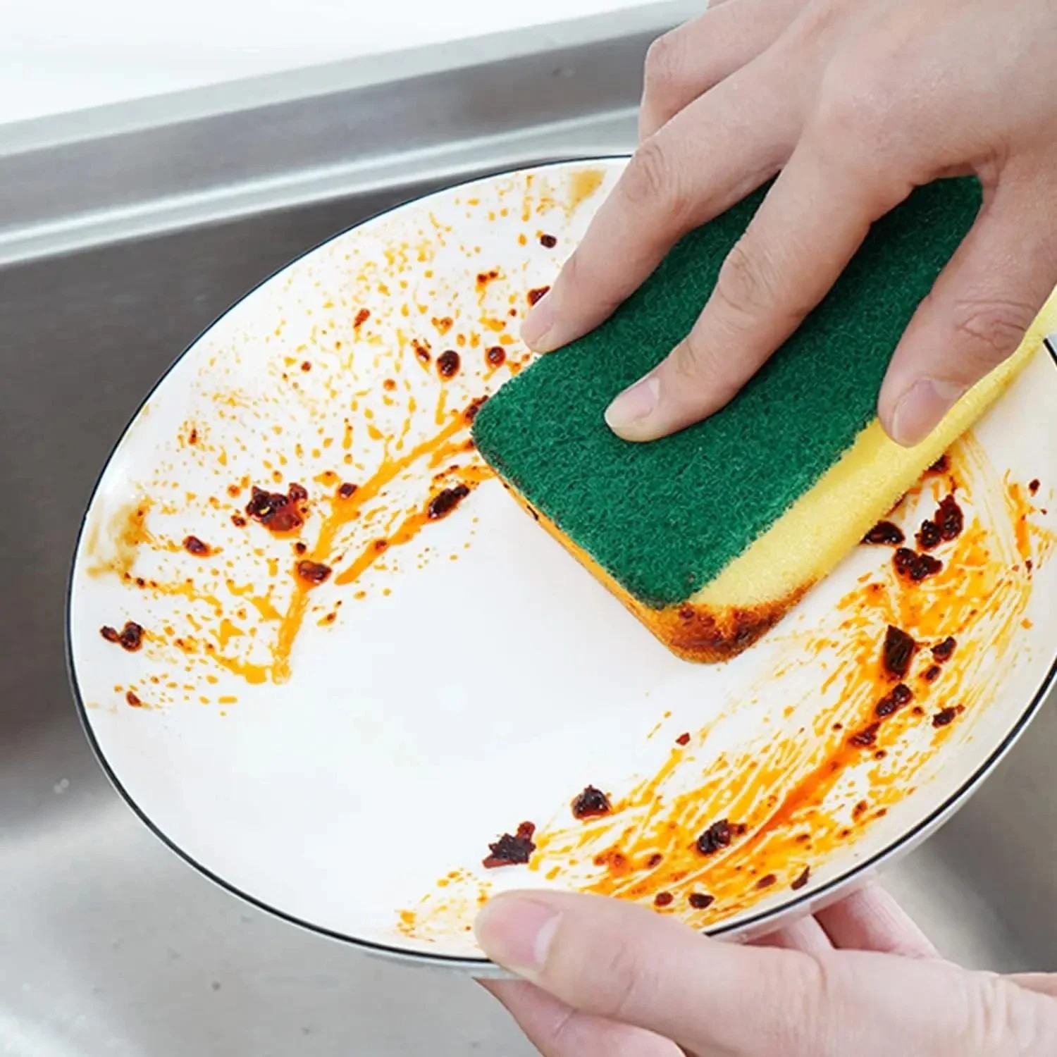 10/50 Pack Kitchen Cleaning Sponges Scourers Washing Up Non-Scratch for Dish Pad