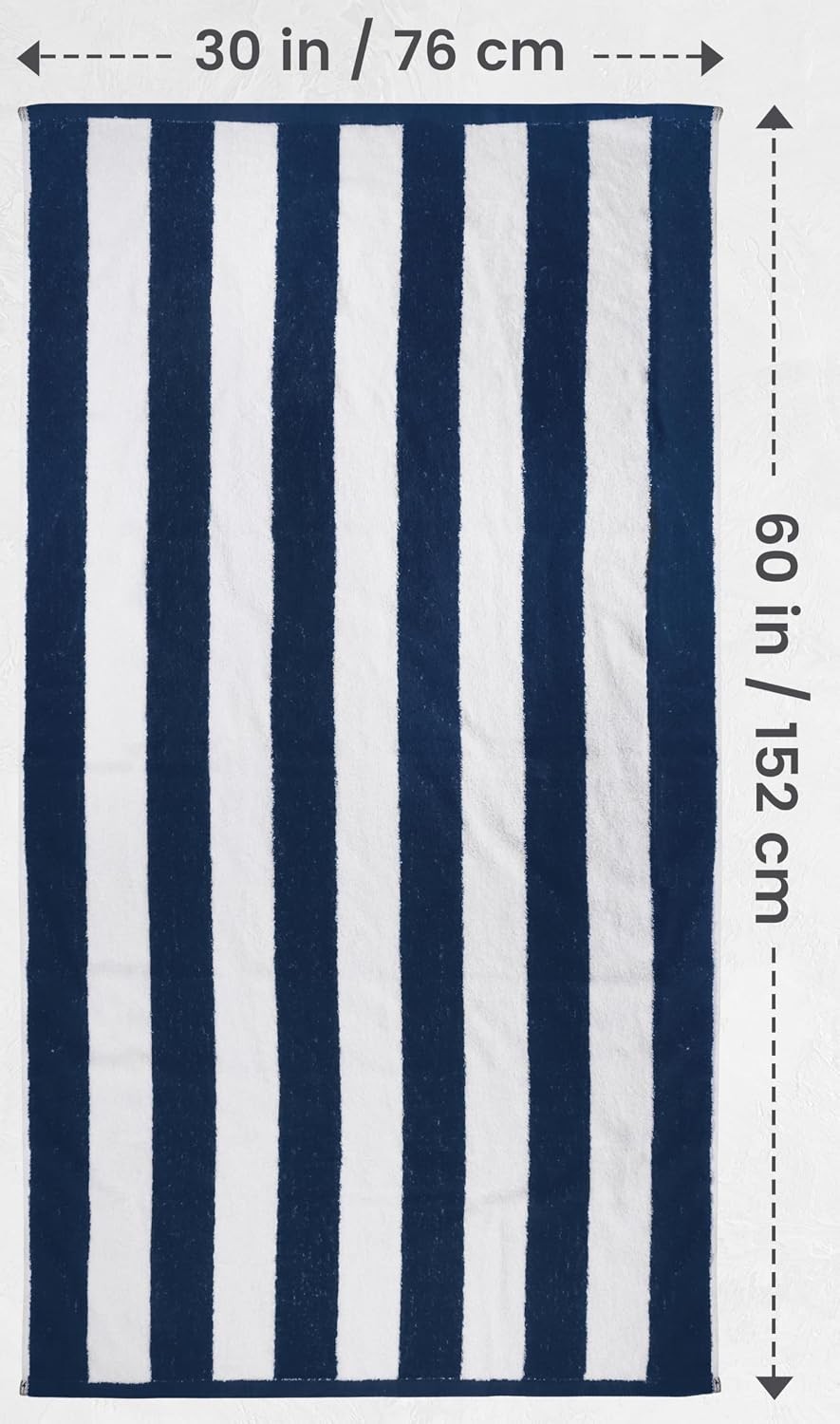 Pack of 4 Cabana Beach Towels, Oversized 30 x 60 Inches Cotton Beach Towel Set,