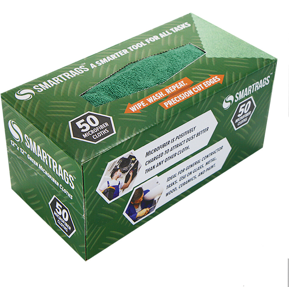 Smart Rags Cleaning Cloths (Box of 50), Lint Free 12×12 Color Options Disposable