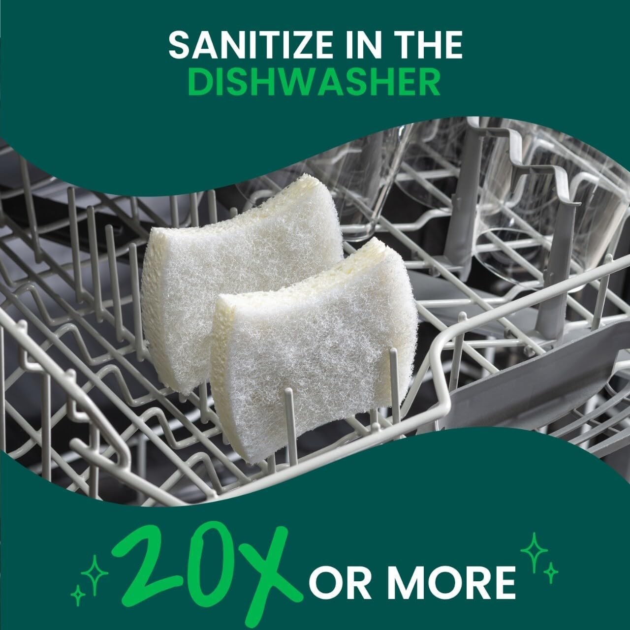 ® Greener Clean™ Non-Scratch Scrub Sponge 6 Pack 6 Units per Case