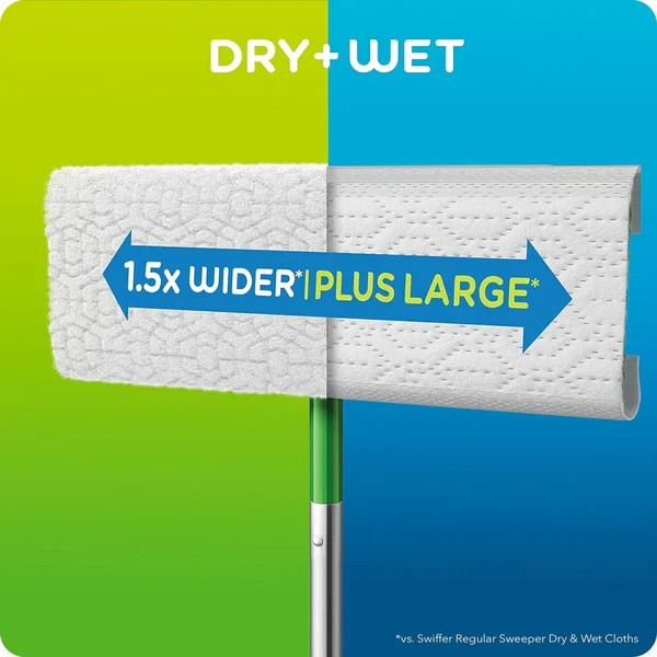 Swiffer XL + Dry Sweeping Cloths + 16 Pack + Refills + Dust + Hair + Floor Clean