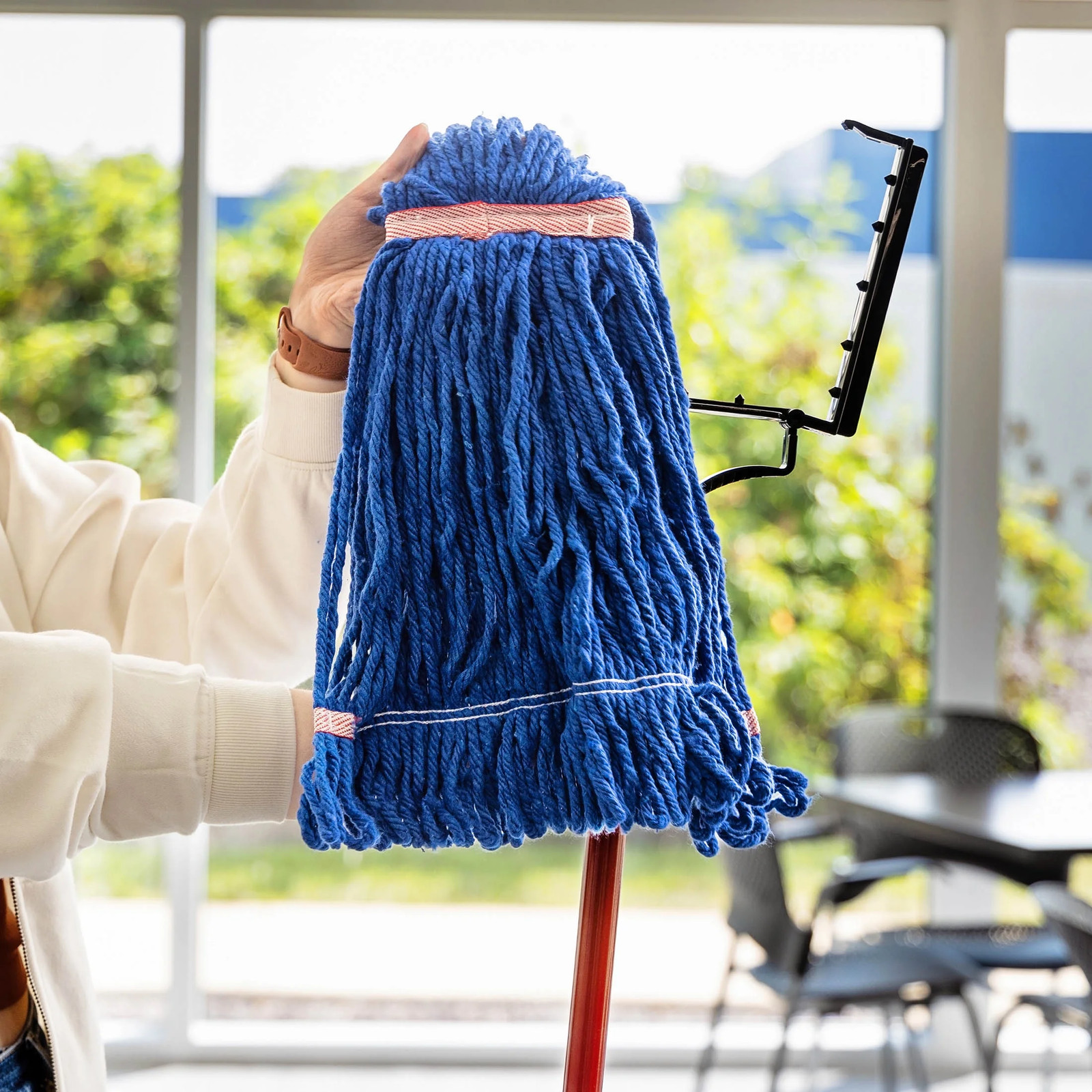 Heavy Duty Mop Refill Blue Cotton Blend Fibers