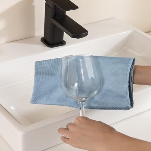 Microfiber Glass Cleaning Cloth 8 Pack, 16 Inch X 12 12“ X 16” – 8 Pack Blue