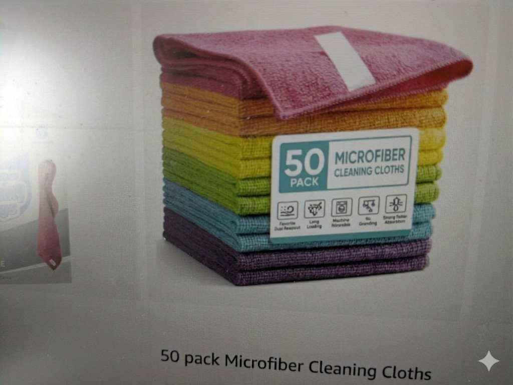Microfiber Cleaning Cloth TowelRag Car Polishing Detailing No Scratch Set of 50