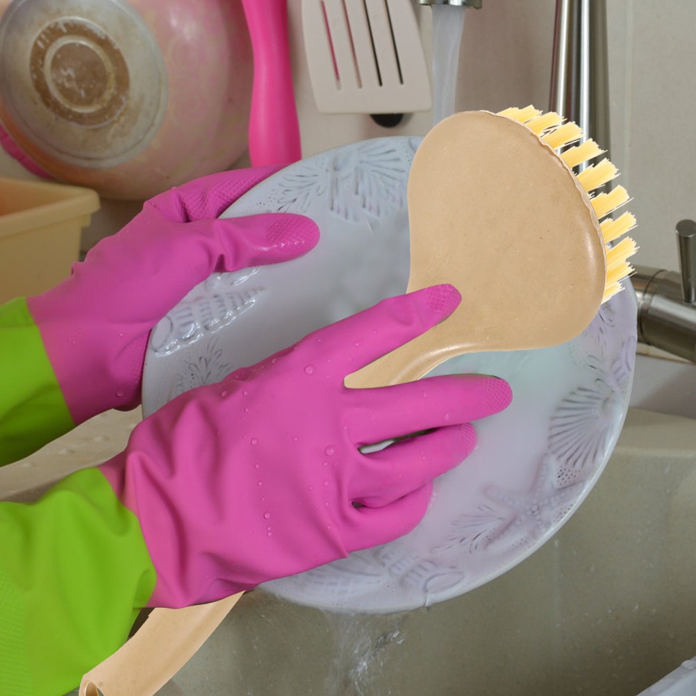 5Pcs Lightweight Reusable PP Cleaning Brushes Household Dish Washing Tools Beige