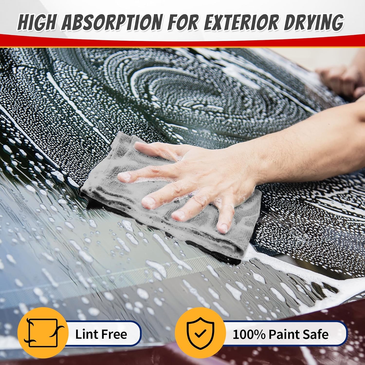 Shop Towels, Pack of 200, Grey Microfiber Cleaning Cloth Bulk, Microfiber Towels